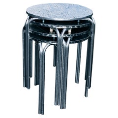 Table de bistrot ronde contemporaine en fonte d’aluminium « Urban Tissue n° 6 » de Thilo Reich
