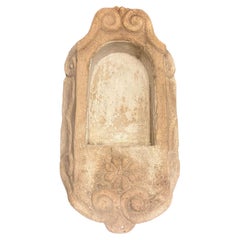 Display case, carved stone wall niche, Italy