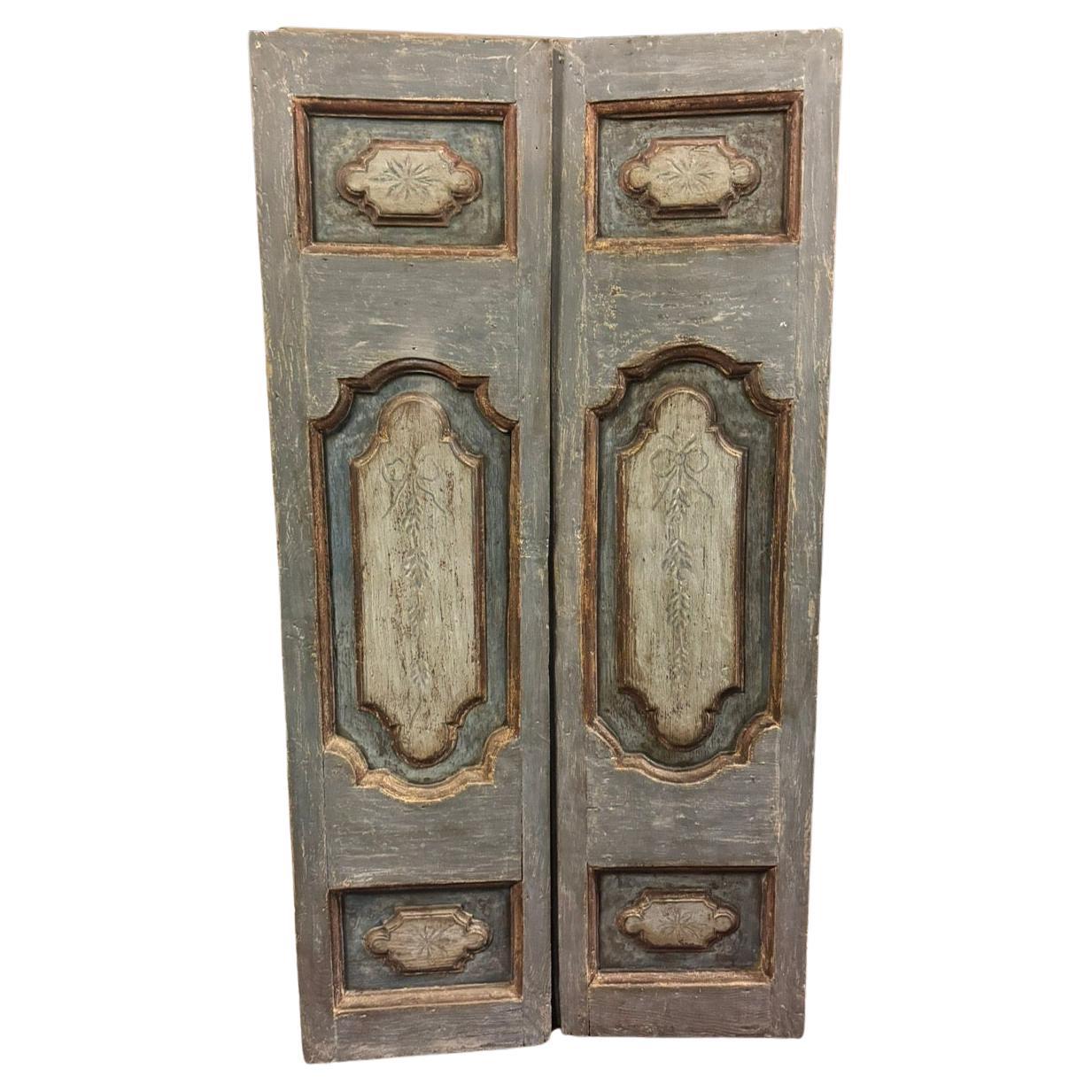Puerta doble interior lacada azul y gris, Italia