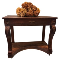 Console murale en bois de noyer foncé