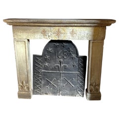 Carved stone fireplace, 17th century.