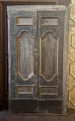 N° 2 Portes en bois laqué, avec châssis, datant du XVIIIe siècle