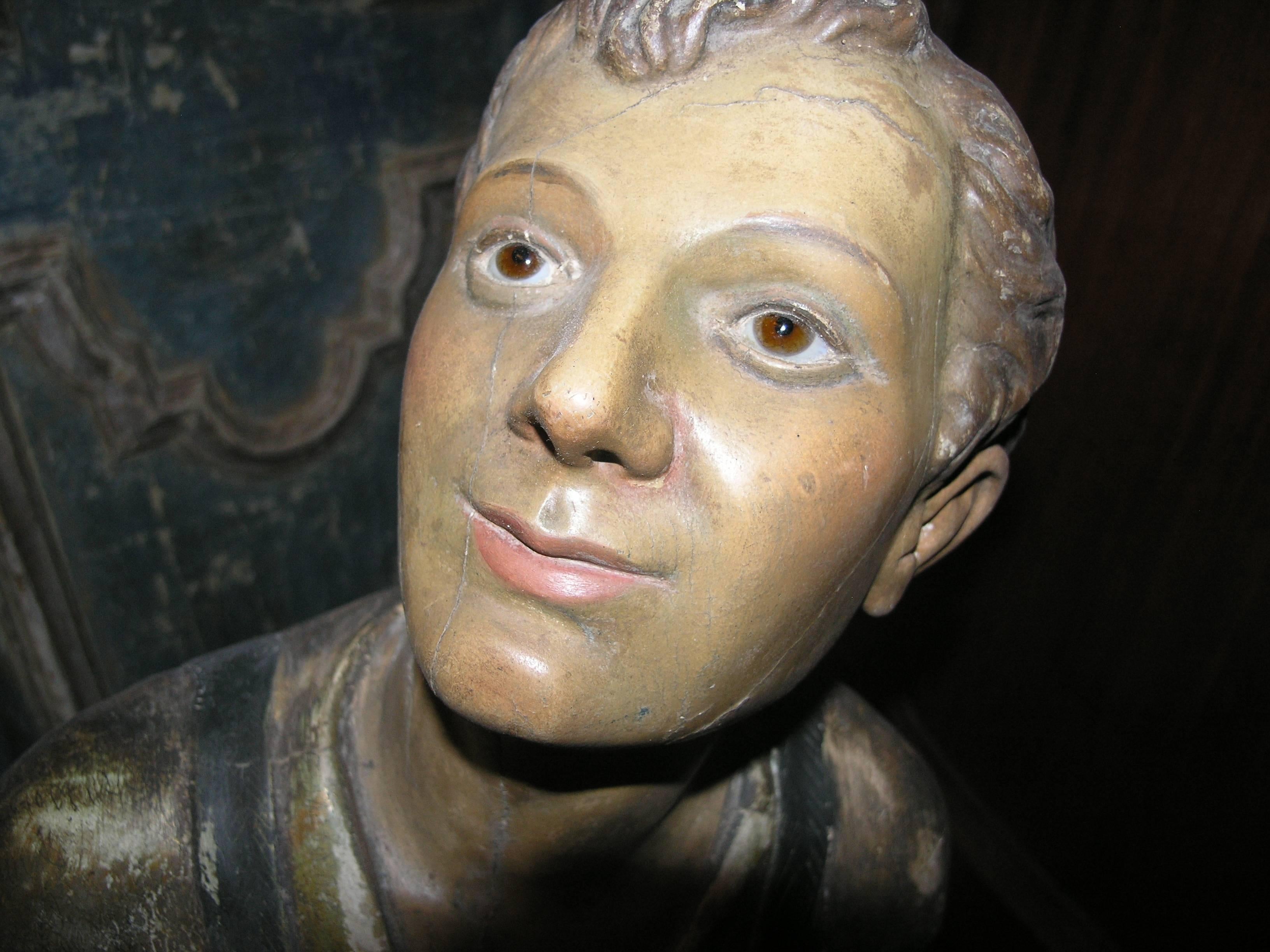 Antique Lacquered Statue  In Good Condition In Cuneo, Italy (CN)