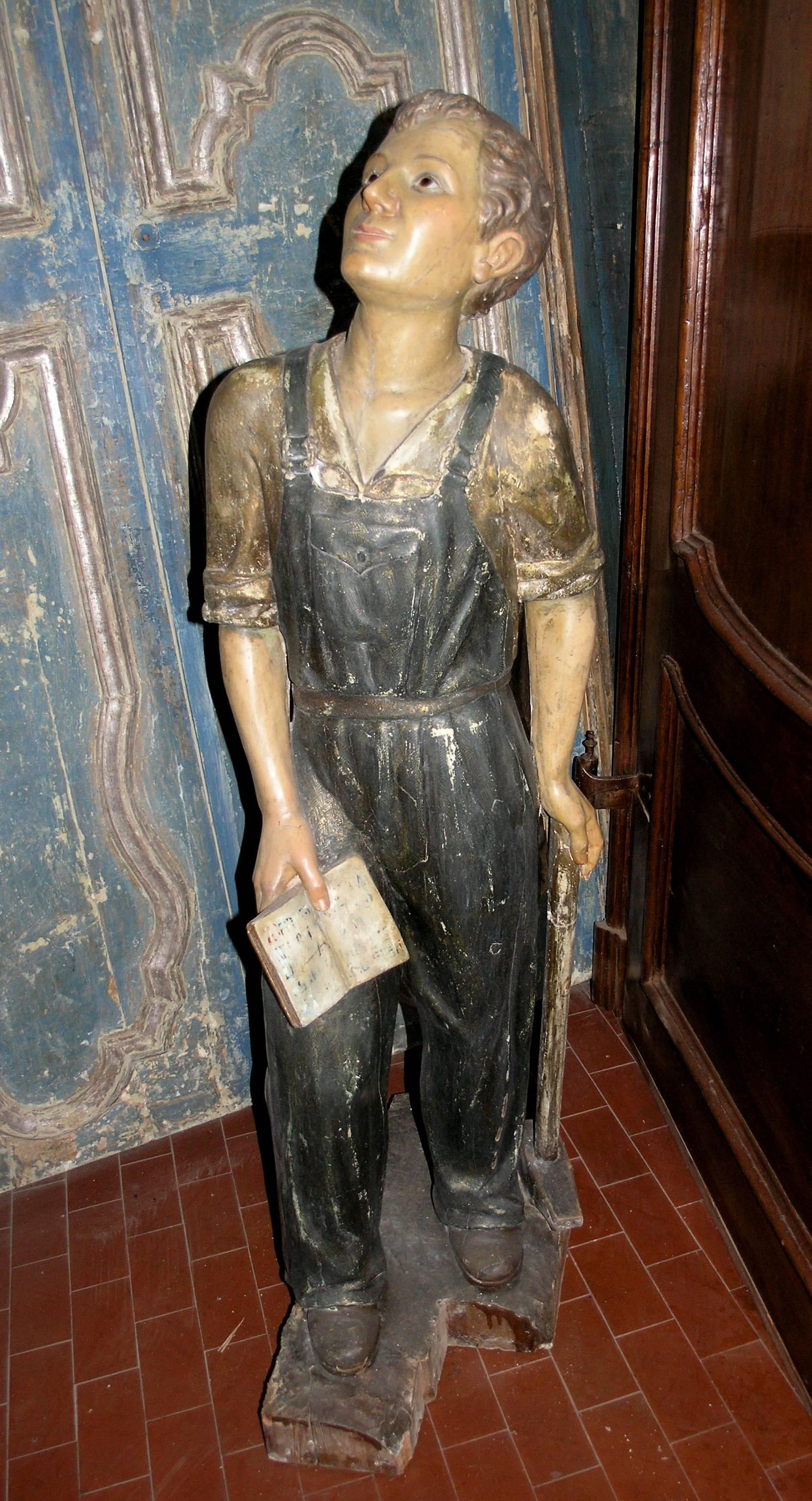 Early 20th Century Antique Lacquered Statue 