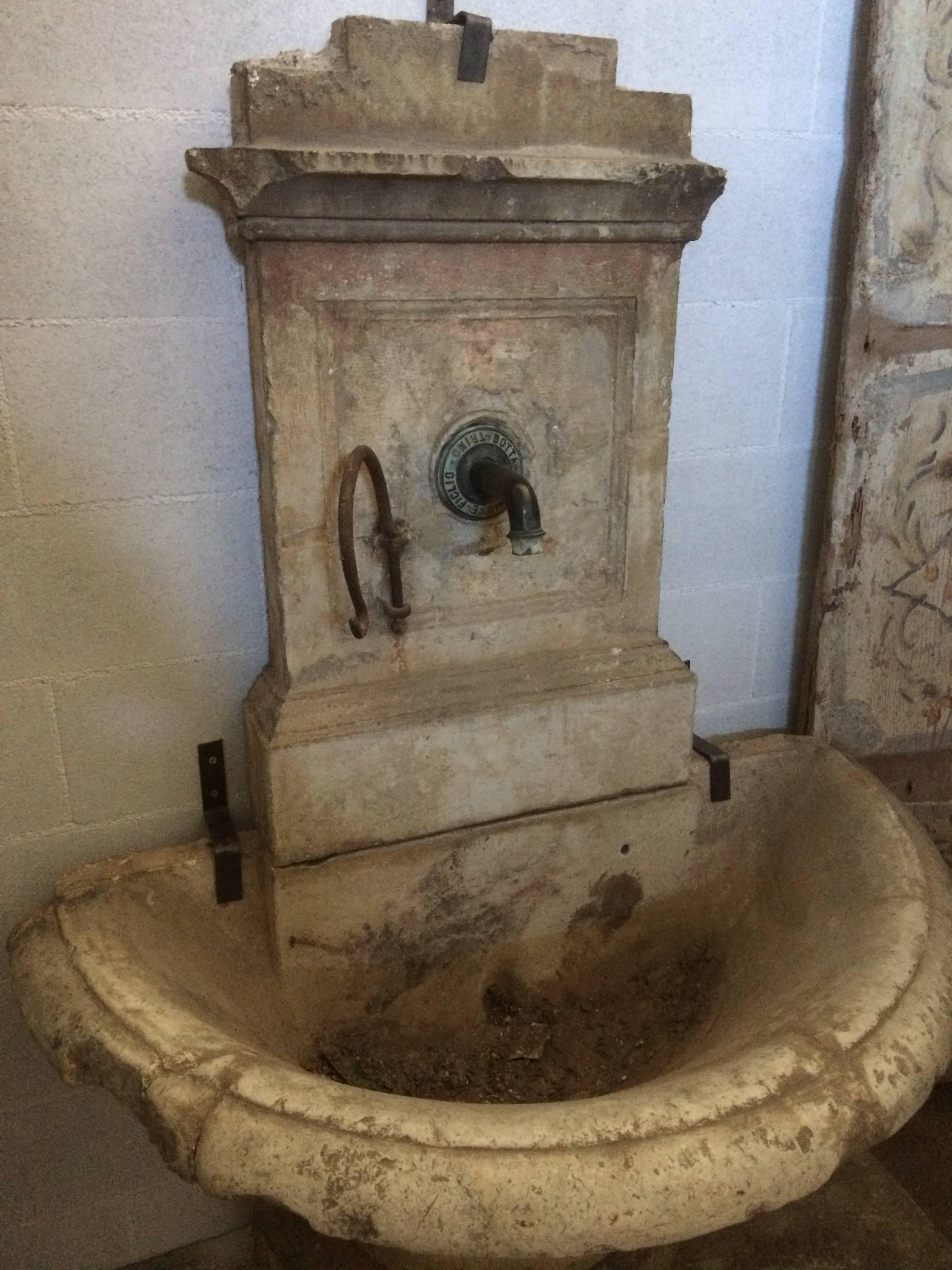 Antique stone fountain.