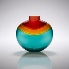 Vaso di vetro a strisce