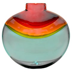 Vaso di vetro a strisce
