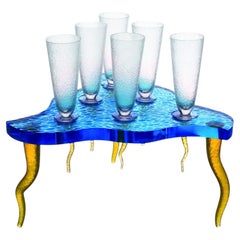 Modern Bohemian champagne glasses set and holder