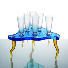 Modern Bohemian champagne glasses set and holder