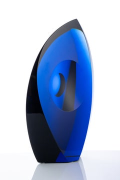 Sculpture en verre « Blue Eye » de Jaroslav Svoboda, Tchéquie