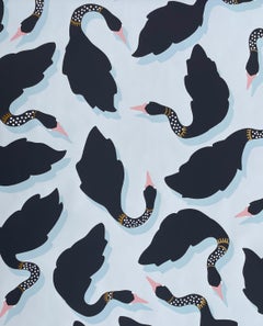La Josephine Hand-Printed Wallpaper: Perle Noir