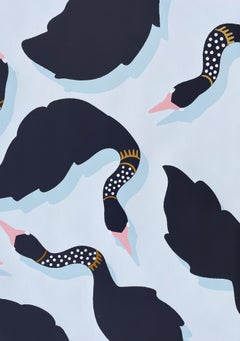La Josephine Hand-Printed Wallpaper: Perle Noir