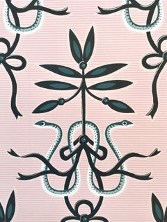 Emily Spinach Hand-Printed Wallpaper: Charm
