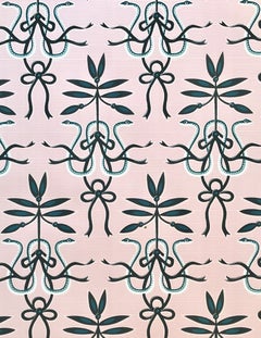 Emily Spinach Hand-Printed Wallpaper: Charm