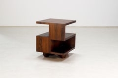 Mid-Century Modern Swiveling Side Table and Bookcase, 1940's