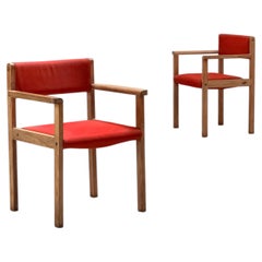Mid-Century Modern Solid Wood Armchair, 1970's