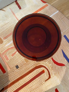 Table basse en verre de Murano couleur ambre