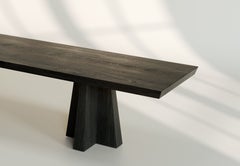 Panca moderna in rovere nero e frassino con gambe incrociate, Portogallo