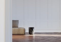 Black Marquina Marble Side Table, Modern Design