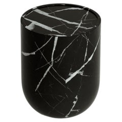 Black Marquina Marble Side Table, Modern Design