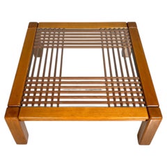 Wood & Glass Coffee Table by Ettore Sottsass for Sant'Ambrogio & De Berti, Italy
