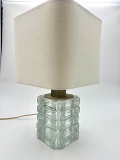 Mid-Century Modern Murano Glass Table Lamp with Chrome Base, 1970s