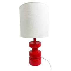 Mid-Century Modern Ceramic Table Lamp, Red, Italy, 1980, 41" Height