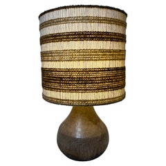 Scandinavian Mid-Century Ceramic Table Lamp, Original Shade, 1970s
