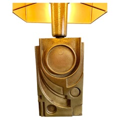 Bronze Table Lamp By Giuseppe Calonaci, Signed and Numbered, 1971