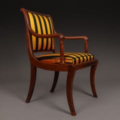 Jacob Desmalter - fauteuil impérial en acajou et soie Prelle - vers 1810