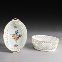 Manufacture du Comte d'Artois, vers 1780 - paire de corbeilles ovales ajourées e