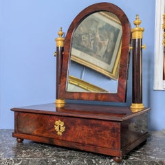 Paris, époque de la Restauration – miroir, psyché, coiffeuse de table – acajou et bronze