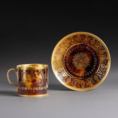 Dihl et Guerhard, époque du Consulat et de l'Empire - tasse à chocolat et sa soucoupe - fo