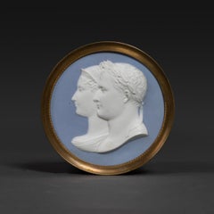 Manifattura Imperiale di Sèvres, secondo Andrieu - medaglione in biscuit raffigurante Napoleone