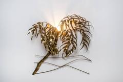 XL Brass Palm Lamp Wall Sculpture by Artist Daniel Dhaeseleer