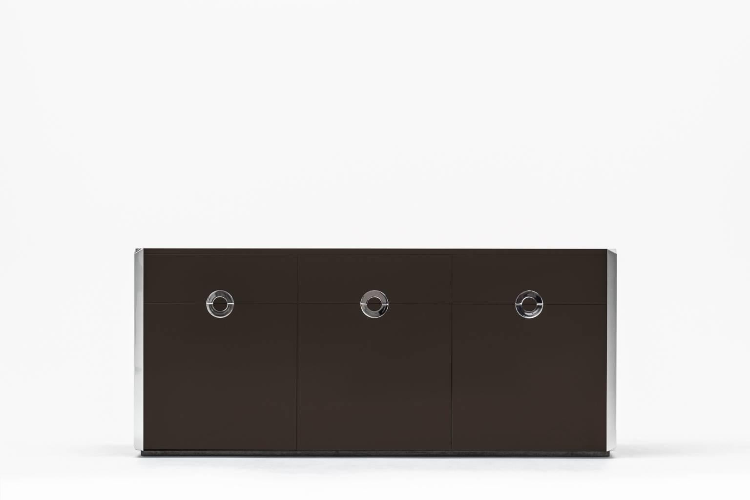 Mid-Century Modern Taupe Colored Sideboard by Willy Rizzo, 1972