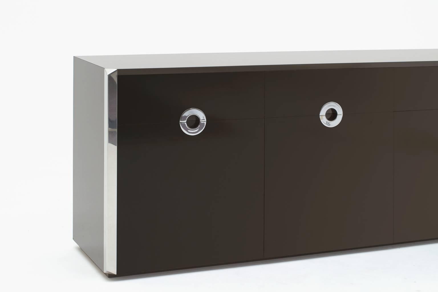 Italian Taupe Colored Sideboard by Willy Rizzo, 1972