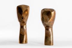 Elegant Couple Stylized Brass Sculptures