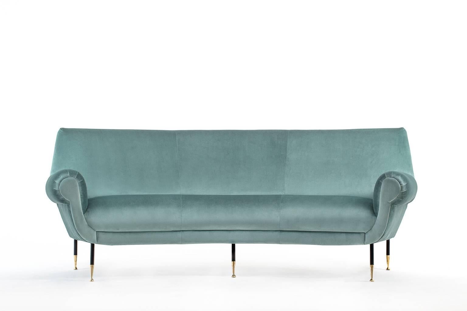 Mid-Century Modern Curved Sofa by Gigi Radice