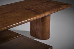 Presidential Desk in Lacquered Goatskin by Aldo Tura, Italy 1970s
