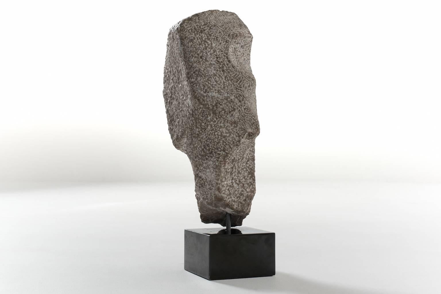 Brutalist Abstract ‘Head’ Sculpture in Natural Stone