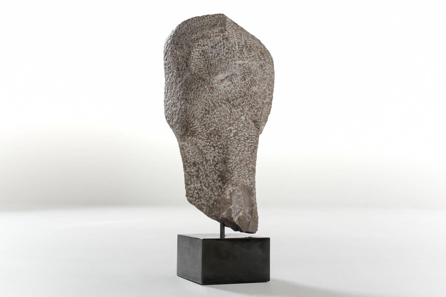 European Abstract ‘Head’ Sculpture in Natural Stone