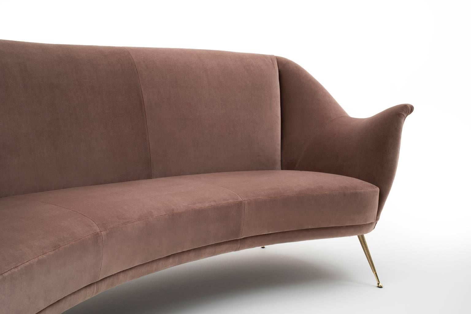 Velvet Curved Sofa by ISA Bergamo