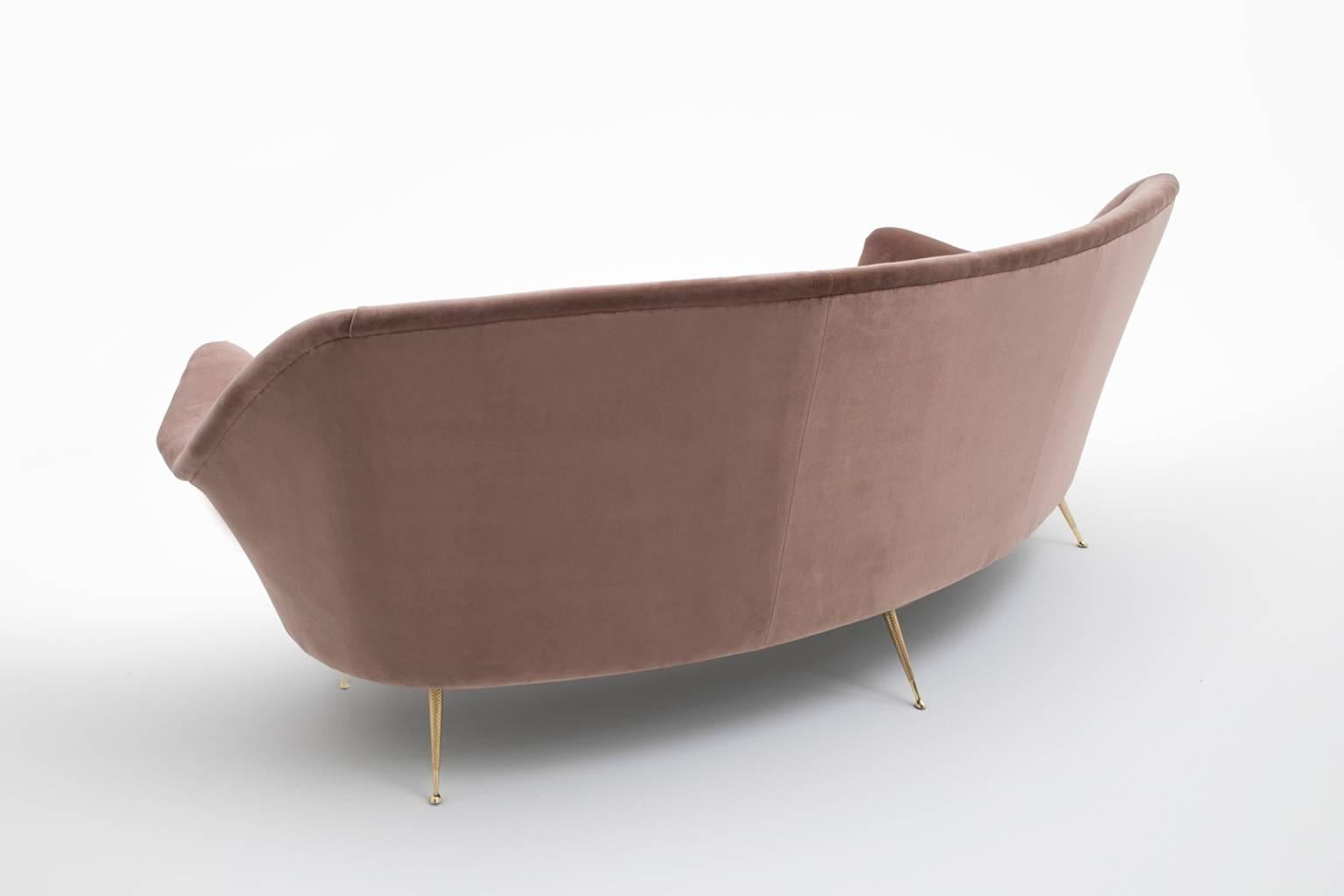 Italian Curved Sofa by ISA Bergamo