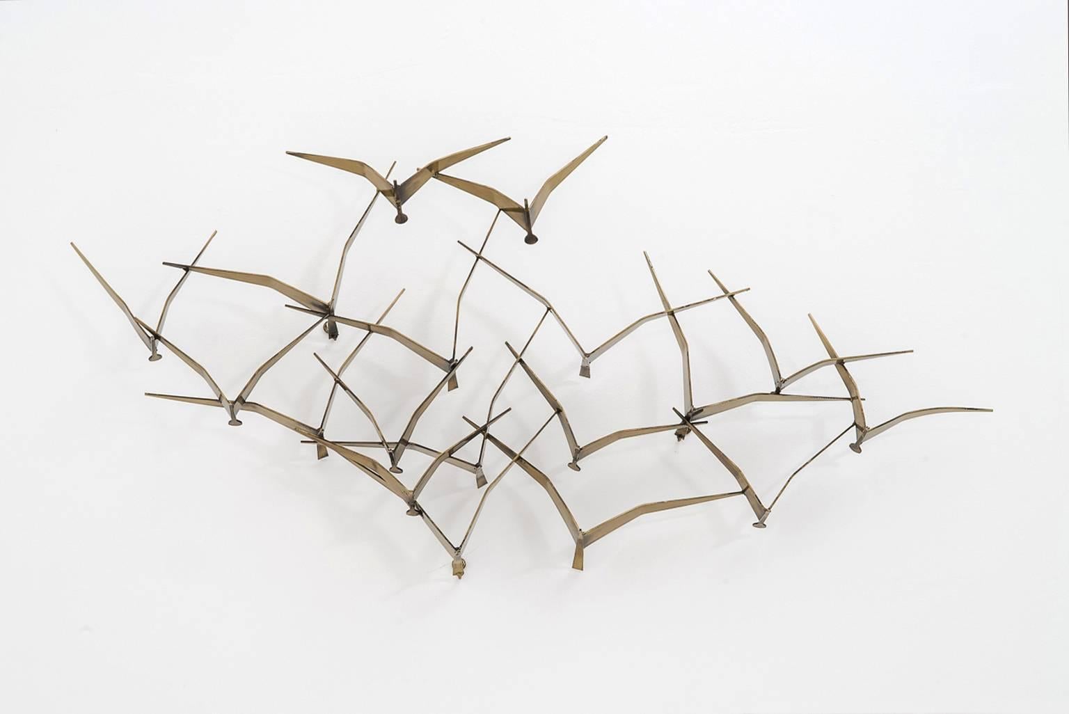 Flock of Birds Wall Sculpture by Curtis Jere In Excellent Condition In Rotterdam, ZH