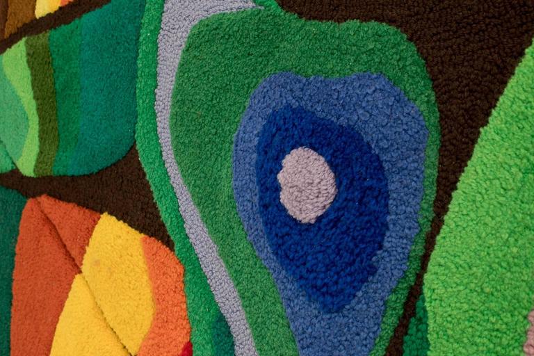 Multi Colored HandKnotted Midcentury Wall Tapestry, 1970s at 1stDibs
