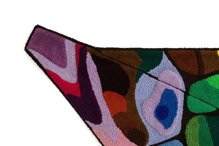 Multi Colored HandKnotted Midcentury Wall Tapestry, 1970s at 1stDibs