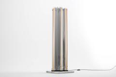Chrome and Marble Italian Midcentury Floor Lamp, 1970s