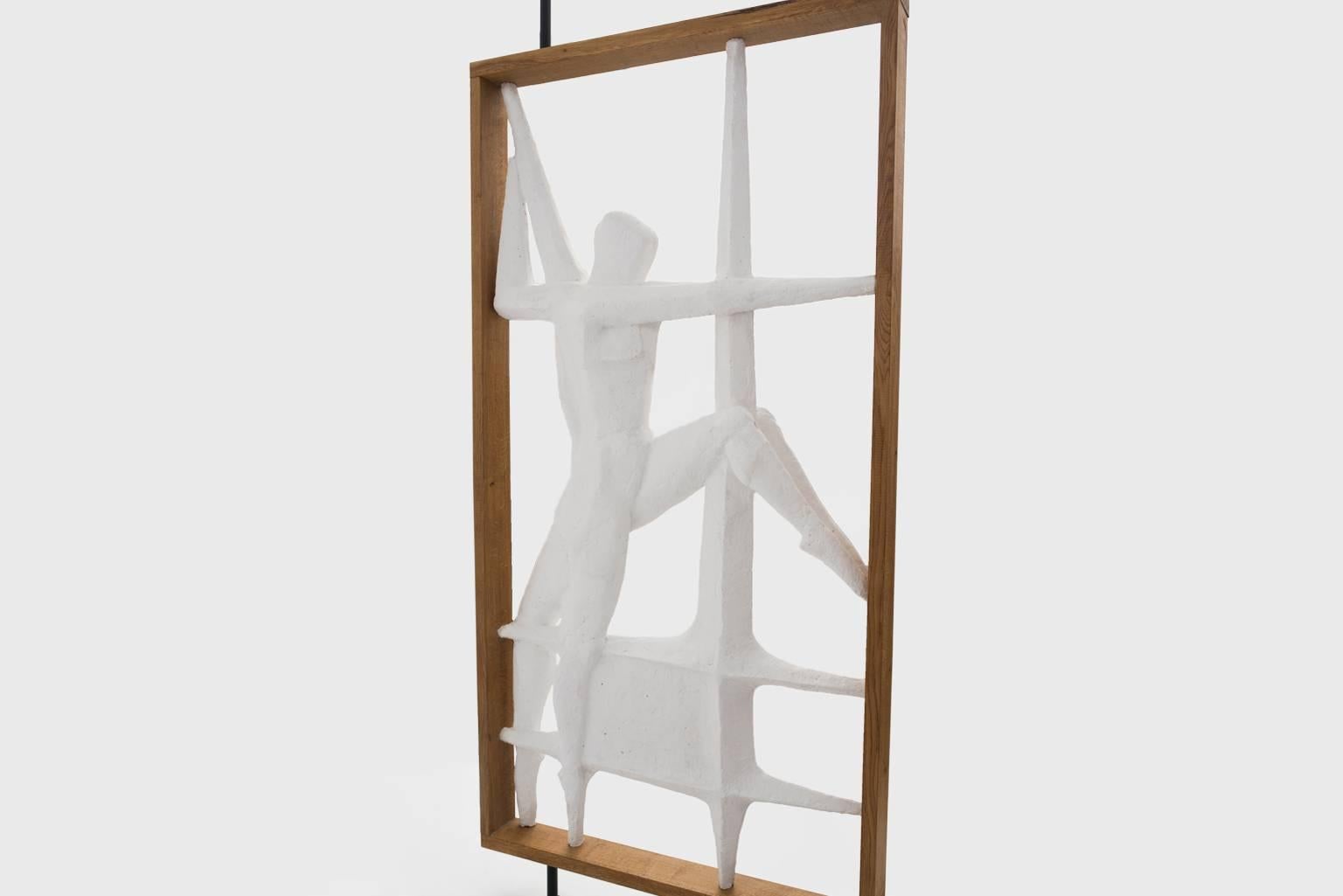 White Plaster French Midcentury Room Divider, 1950s In Excellent Condition In Rotterdam, NL