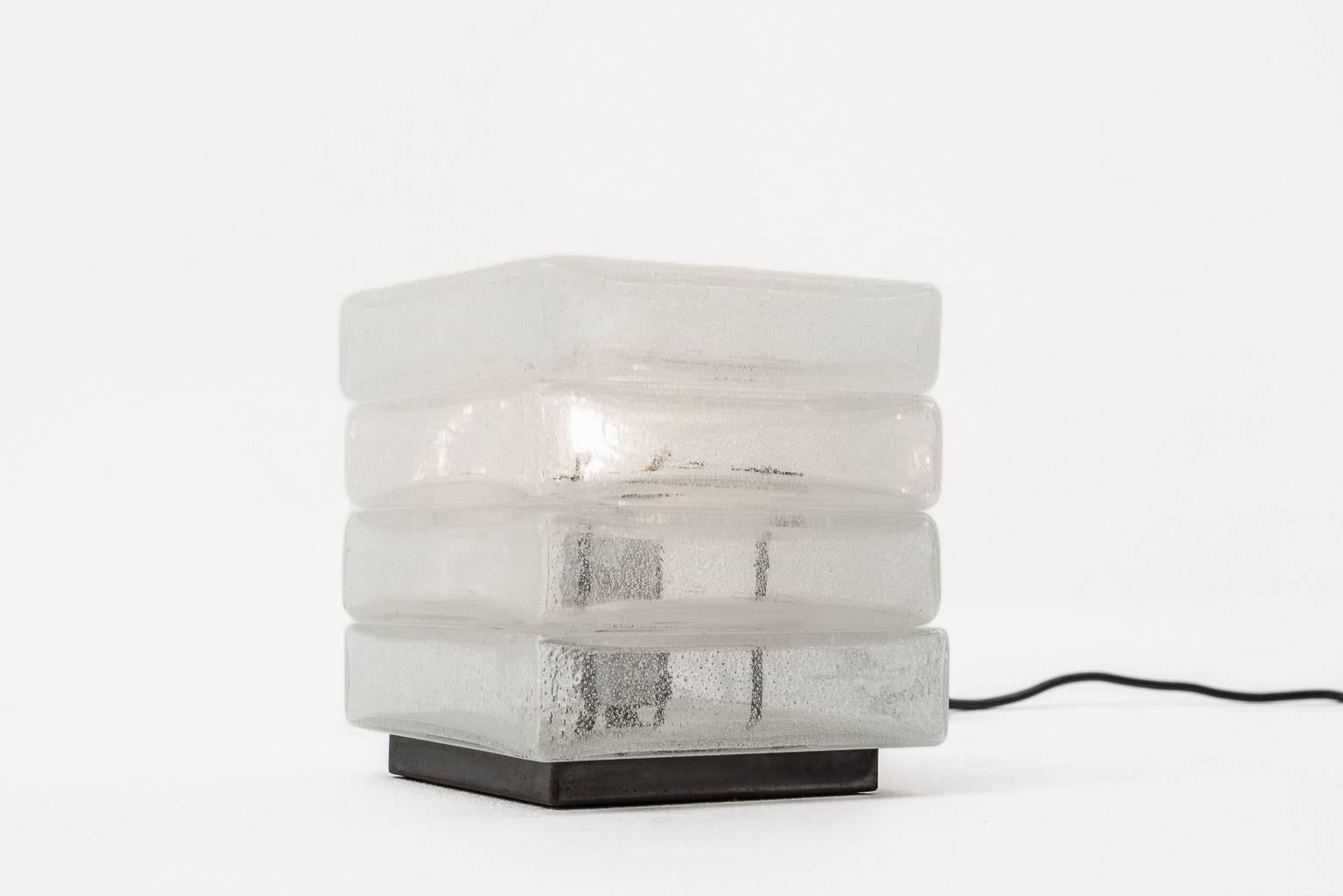 Murano Glass Cubic Table Lamp by Carlo Nason